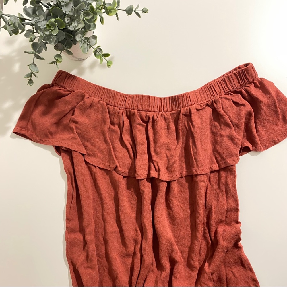 Forever 21 cold shoulder coral mini dress